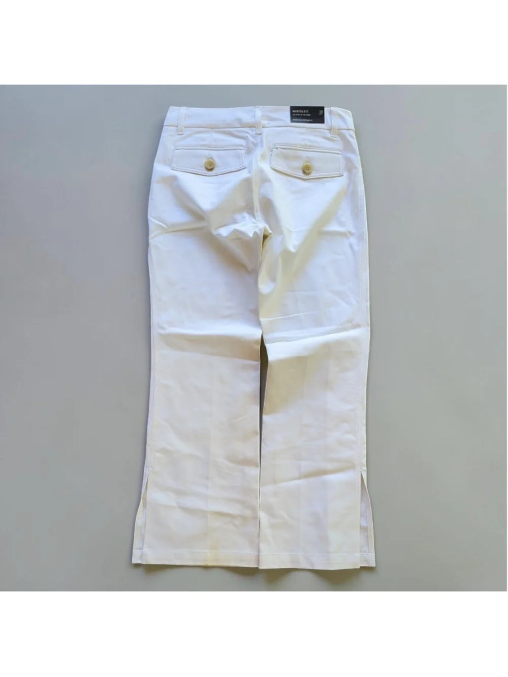 Banana Republic Martin Fit White Side Slit Pants Sz 10 Short NWT